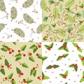 Christmas Foliage Seamless Pattern Set