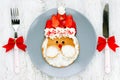 Christmas food art idea for kids - Santa pancakes for breakfast