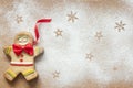 Christmas food background with gingerbread man Royalty Free Stock Photo