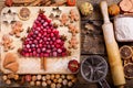 Christmas food. Ingredients for cooking Christmas baking, top vi Royalty Free Stock Photo