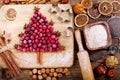 Christmas food. Ingredients for cooking Christmas baking, top vi Royalty Free Stock Photo