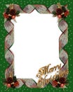 Christmas frame border ribbons Royalty Free Stock Photo