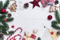 Christmas frame with candy and toys Royalty Free Stock Photo