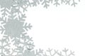 Christmas frame. Christmas decorations and snowflakes on isolated white background. Royalty Free Stock Photo