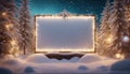 christmas frame with christmas tree highly intricately detailed photograph of Blank sign with christmas decorations copy space Royalty Free Stock Photo