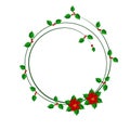 Christmas frame design with holly leaves