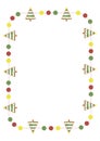 Christmas frame with gingerbread Xmas tree decorations. Xmas decorative border isolated on white background. Size A4. Vector Royalty Free Stock Photo