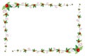 Christmas frame with mistletoe berries Royalty Free Stock Photo