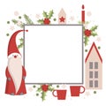 Christmas  frame with Santa Claus. Royalty Free Stock Photo