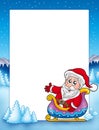 Christmas frame with Santa on sledge