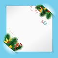 Christmas Frame with Sheet of white Paper Royalty Free Stock Photo