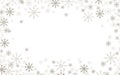 Christmas frame with silver and white snowflakes Royalty Free Stock Photo