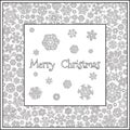 Christmas frame from snowflakes for a card vector. Royalty Free Stock Photo