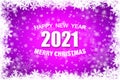 Christmas Frame with snowflakes, element for design, vector illustration on a lilac background. 2021 Royalty Free Stock Photo