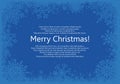 Christmas frame with snowflakes over blue background Royalty Free Stock Photo