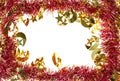 Christmas frame with tinsel Royalty Free Stock Photo