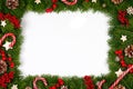 Christmas frame of tree branches Royalty Free Stock Photo