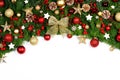 Christmas frame of tree branches Royalty Free Stock Photo