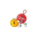 Christmas free tag isolated with mascot bring coin