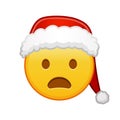 Christmas Frowning face with open mouth Large size of yellow emoji smile Royalty Free Stock Photo