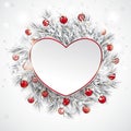 Christmas Frozen Twigs Snowfall Baubles Heart