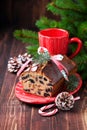 Christmas fruitcake with raisins