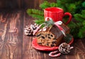 Christmas fruitcake with raisins