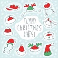 Christmas Funny Hat Set Royalty Free Stock Photo