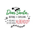 Christmas Funny Quote Vector Doodle Card Text