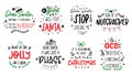 Christmas Funny Quotes Vector Card Text About Santa