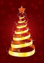Christmas fur-tree on red background Royalty Free Stock Photo