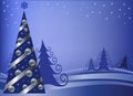 Christmas fur-tree with silver spheres Royalty Free Stock Photo