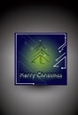 Blue Christmas card with futuristic christmas tree. Vector