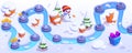 Christmas game rad map board with winter snow Royalty Free Stock Photo