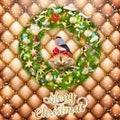 Christmas garland with baubles. EPS 10 Royalty Free Stock Photo