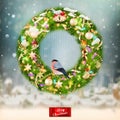 Christmas garland with baubles. EPS 10 Royalty Free Stock Photo