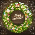 Christmas garland with baubles. EPS 10 Royalty Free Stock Photo