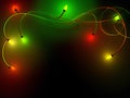 Christmas garland on a black background Royalty Free Stock Photo