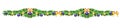 Christmas garland of fir branches, ribbons, Christmas balls - seamless divider, border for decorating sites, cards, banners.