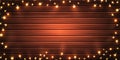 Christmas garland of lights on wooden background Royalty Free Stock Photo