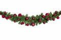 Christmas Garland with Red Baubles Royalty Free Stock Photo