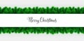 Christmas garland vector isolated. Fir branches and Merry Christmas text. Seamless xmas border and background for winter Royalty Free Stock Photo