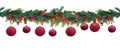 Christmas garland on white Royalty Free Stock Photo