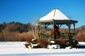 Christmas Gazebo in the snow Royalty Free Stock Photo