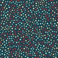 Christmas geometric polka dot seamless pattern. Hand drawn tiny ditsy vector background. Festive xmas scrapbooking paper, yuletide