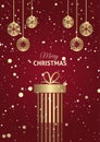 Christmas gift background with hanging baubles
