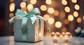 christmas gift box with candle christmas gift with candle christmas gift box Royalty Free Stock Photo