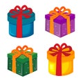 Christmas gift box cartoon element set Royalty Free Stock Photo
