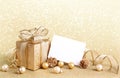 Christmas gift box with christmas balls Royalty Free Stock Photo