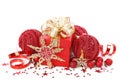 Christmas gift box with christmas balls Royalty Free Stock Photo